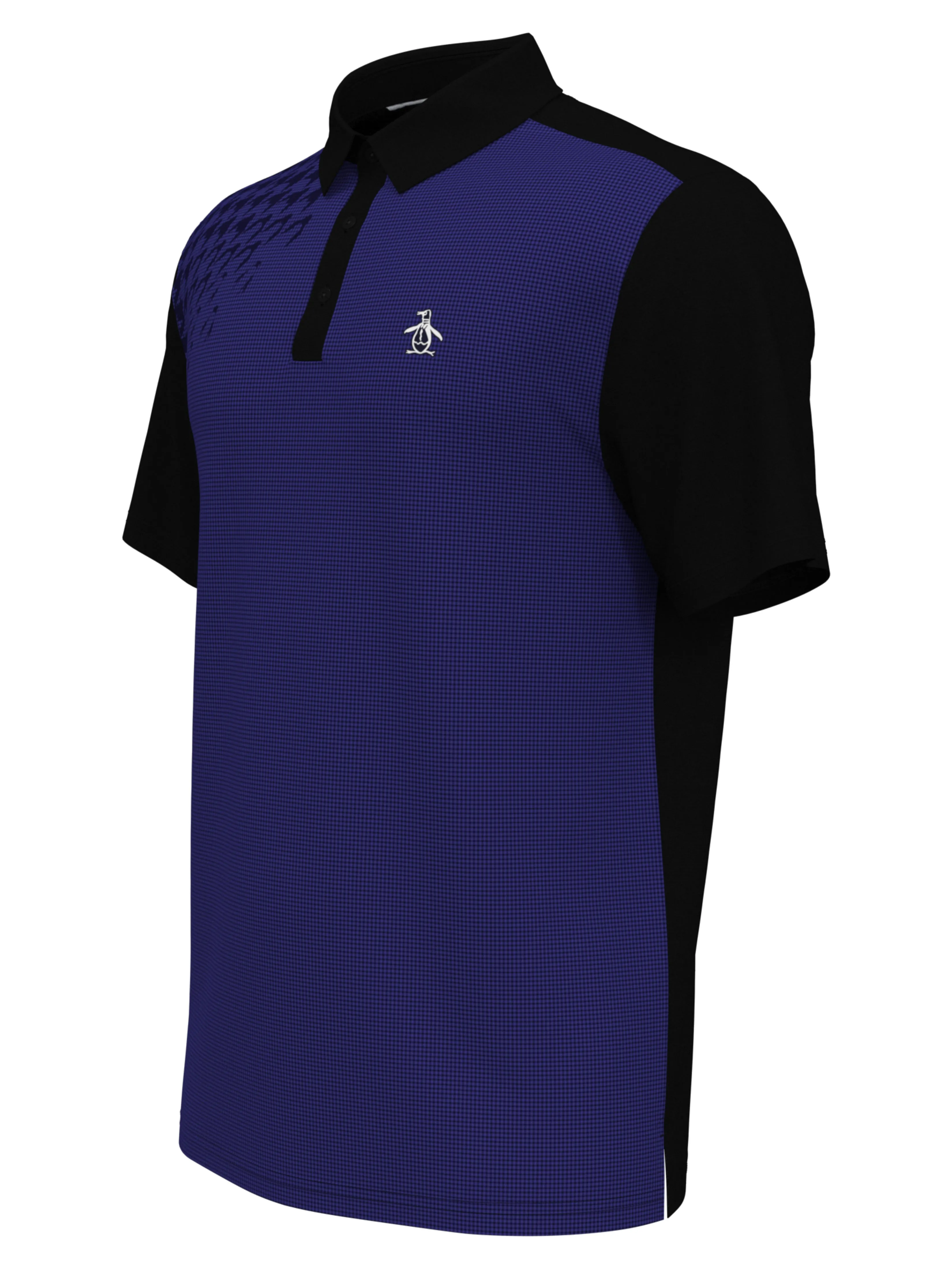Men's Asymmetrical Pete Gingham Color Block Polo