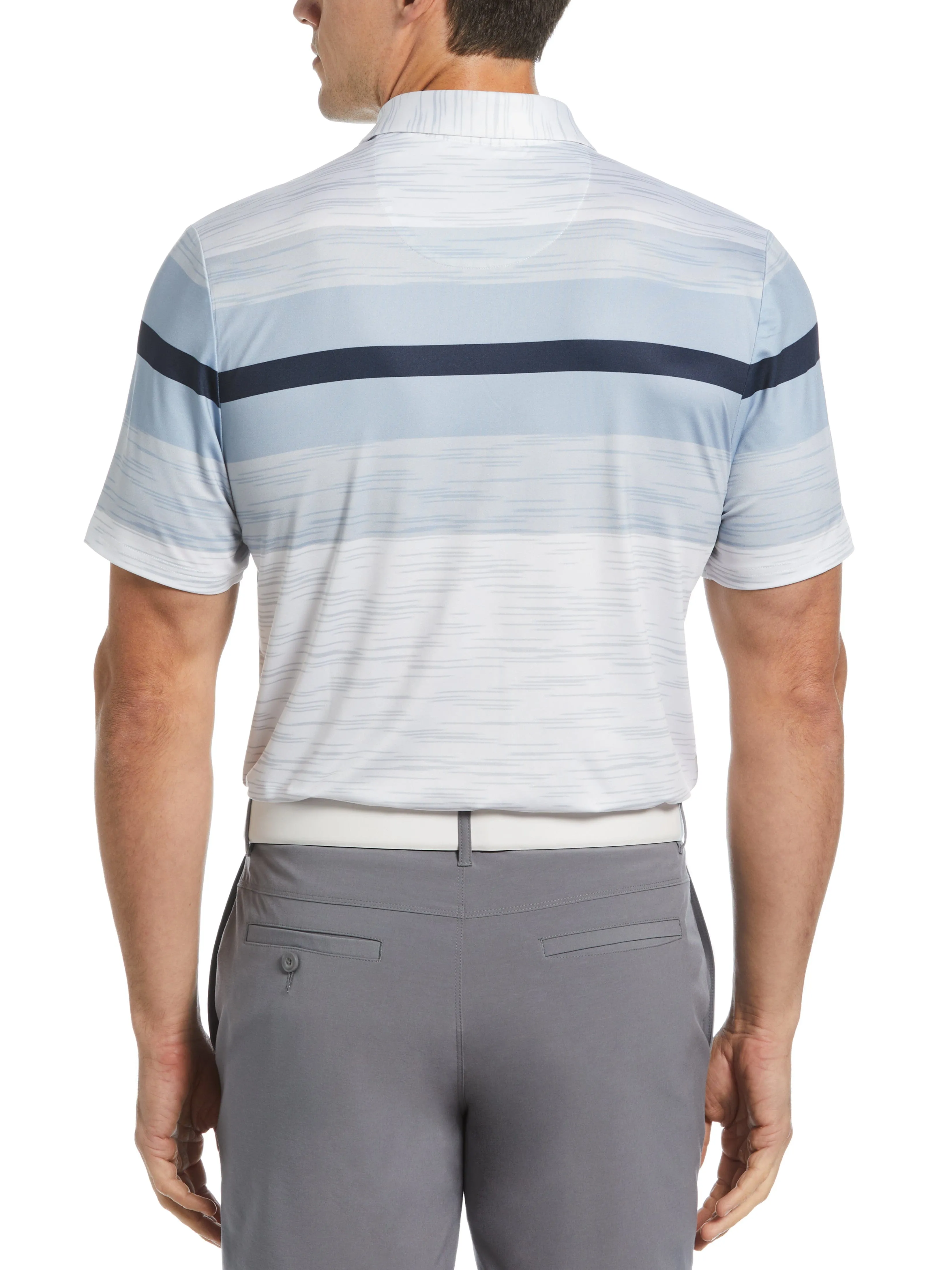 Men's Color Block Engineered Marl Stripe Polo