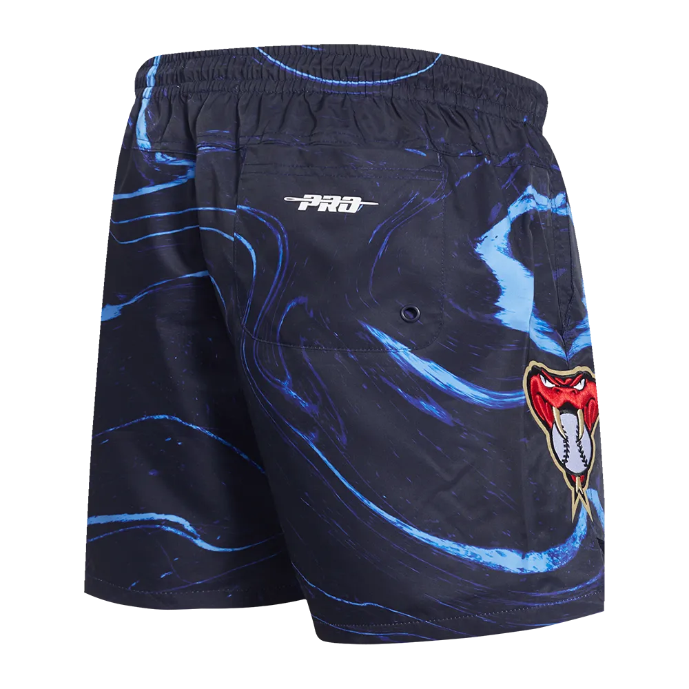 MLB ARIZONA DIAMONDBACKS TACKLE TWILL AOP MEN'S MARBLE WOVEN SHORT (MIDNIGHT NAVY)