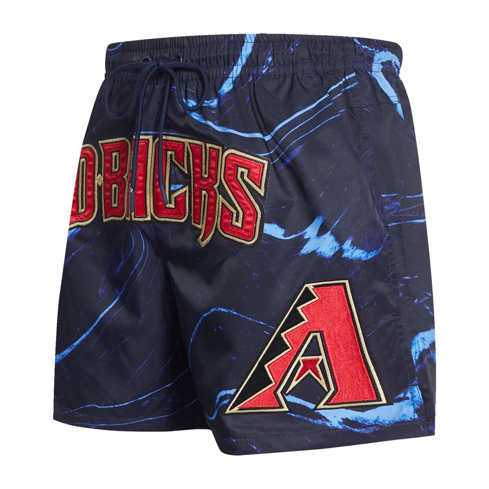 MLB ARIZONA DIAMONDBACKS TACKLE TWILL AOP MEN'S MARBLE WOVEN SHORT (MIDNIGHT NAVY)