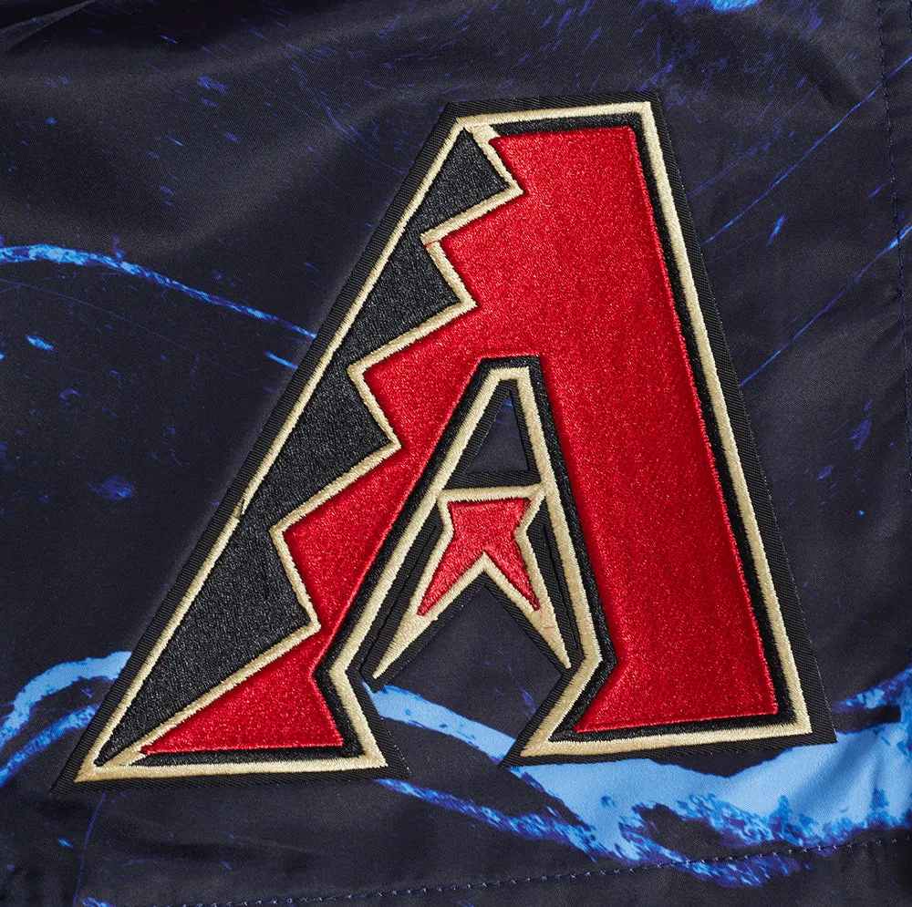 MLB ARIZONA DIAMONDBACKS TACKLE TWILL AOP MEN'S MARBLE WOVEN SHORT (MIDNIGHT NAVY)