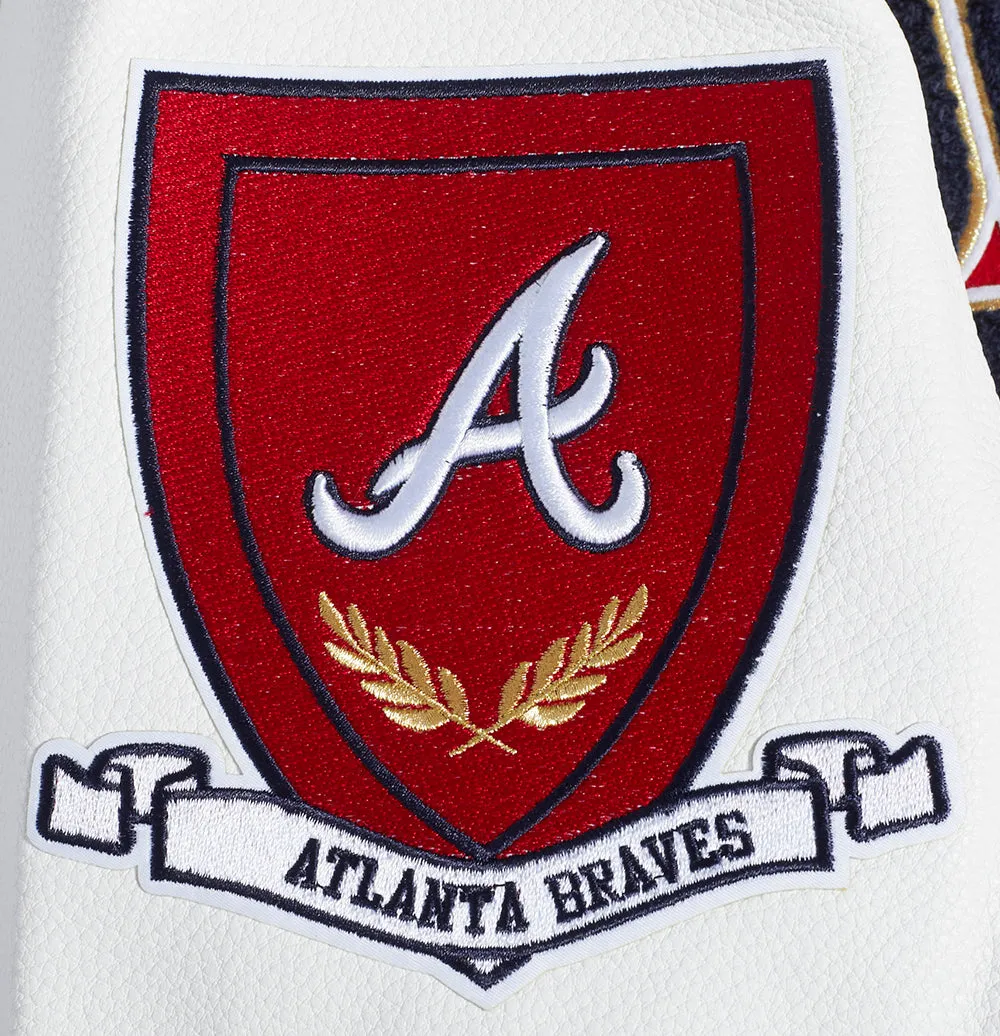 MLB ATLANTA BRAVES PRO PREP MEN'S WOOL VARSITY JACKET (RED/WHITE/MIDNIGHT NAVY)