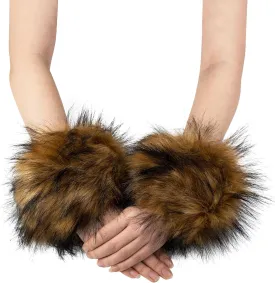 Plush Fluffy Imitation Faux Fox Fur Bracelet Wristband Sleeve Ring Cuffs Warmer