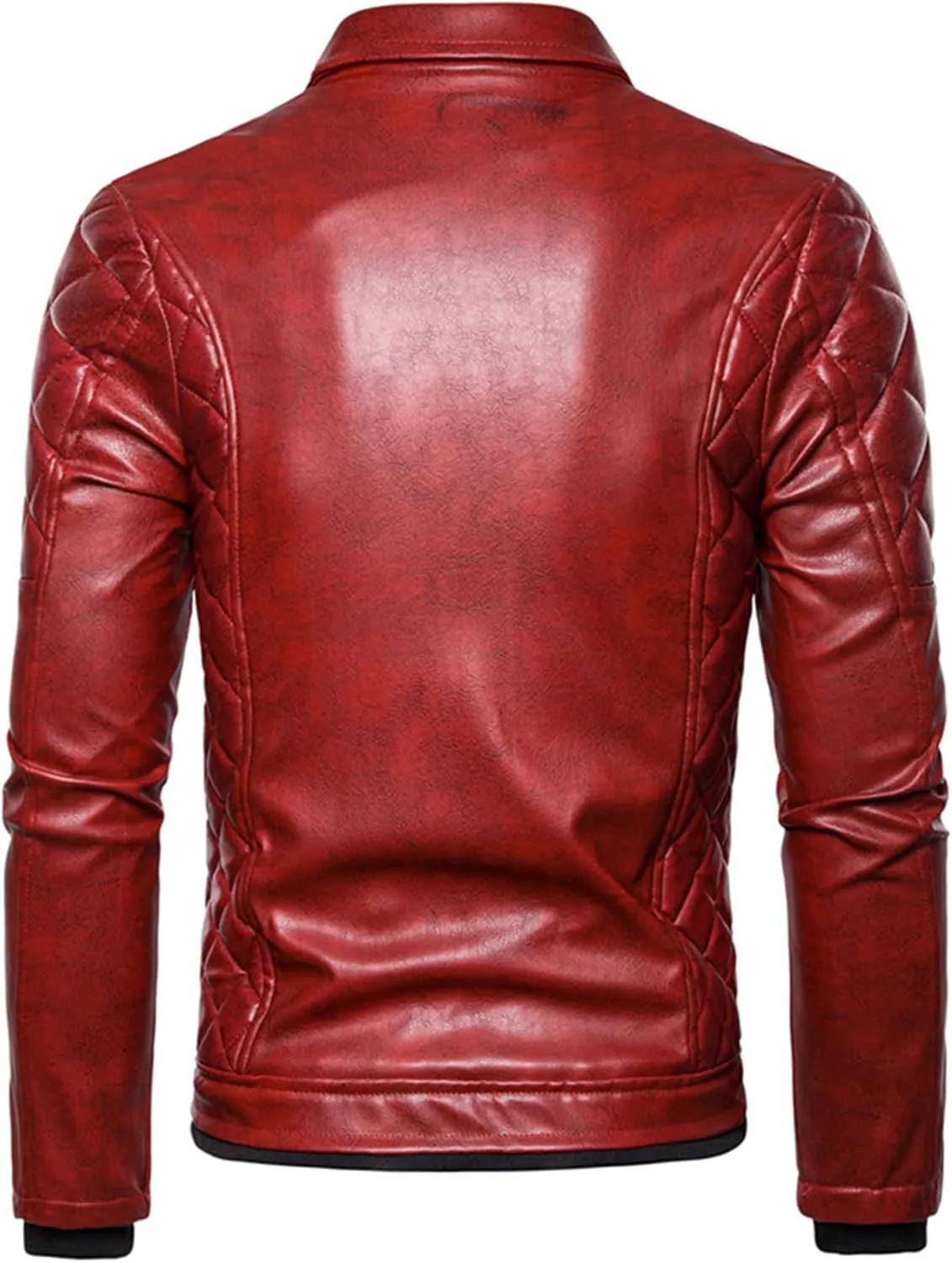 "Men's Removable Fur Collar Jacket Retro Leather Jacket Vintage Style Motorcycle Pocket Zipper Up Jacket "