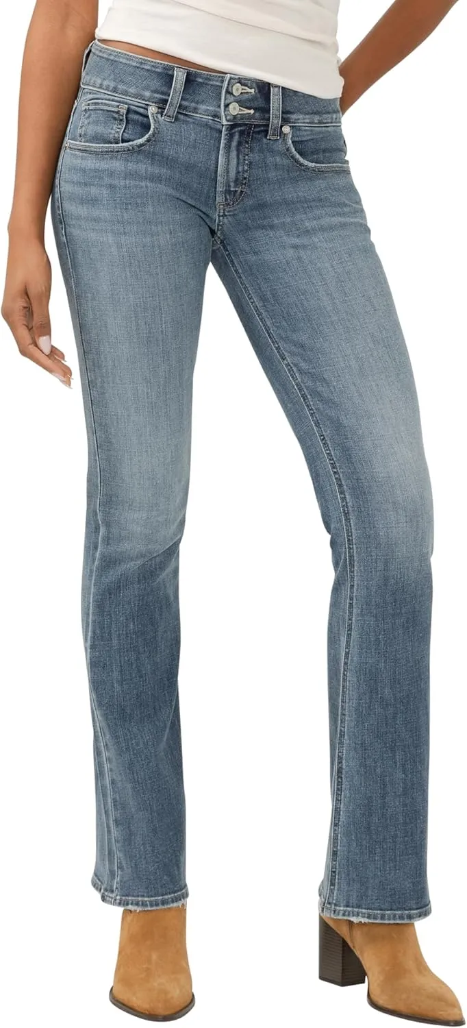 Silver Jeans Co. Women's Britt Low Rise Curvy Fit Slim Bootcut Jeans