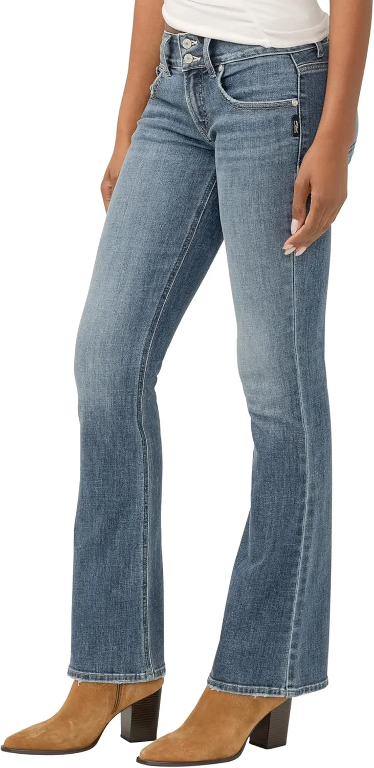 Silver Jeans Co. Women's Britt Low Rise Curvy Fit Slim Bootcut Jeans