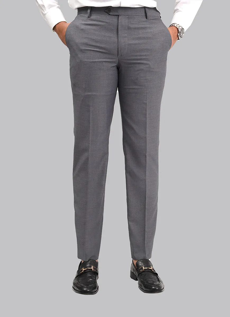 Steel Grey Plain Formal Trouser
