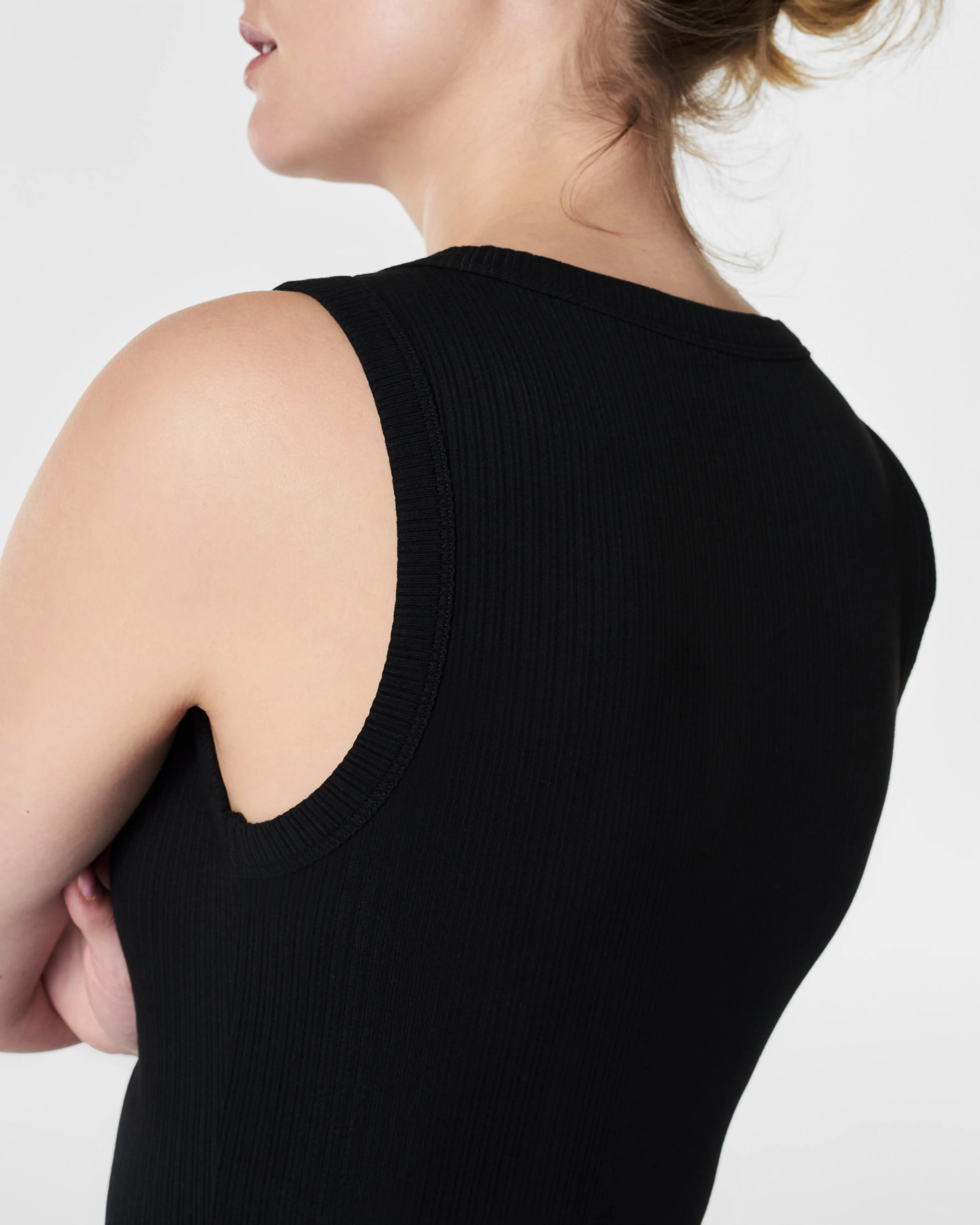 Stretch Rib Scoop Neck Tank