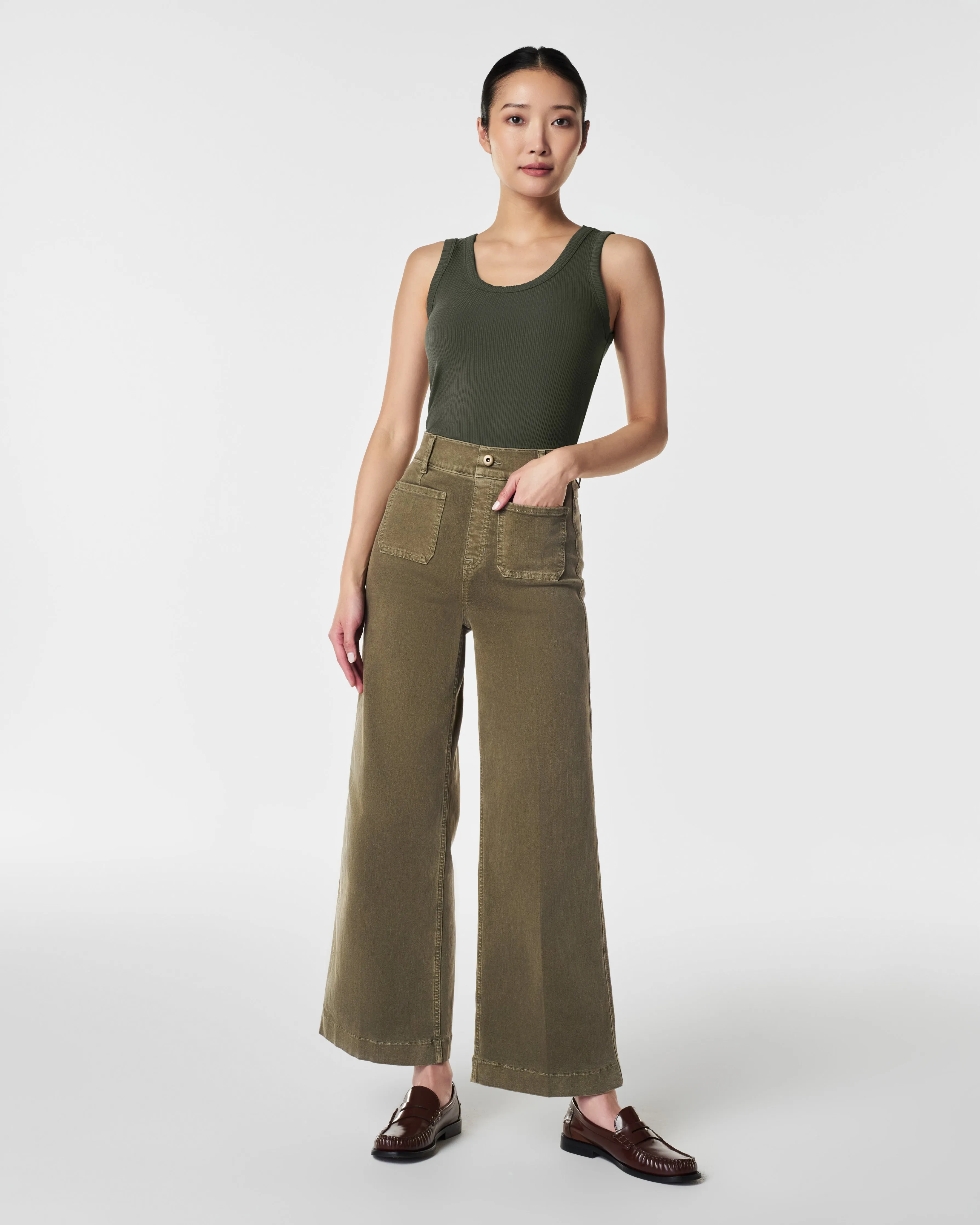 Stretch Rib Scoop Neck Tank
