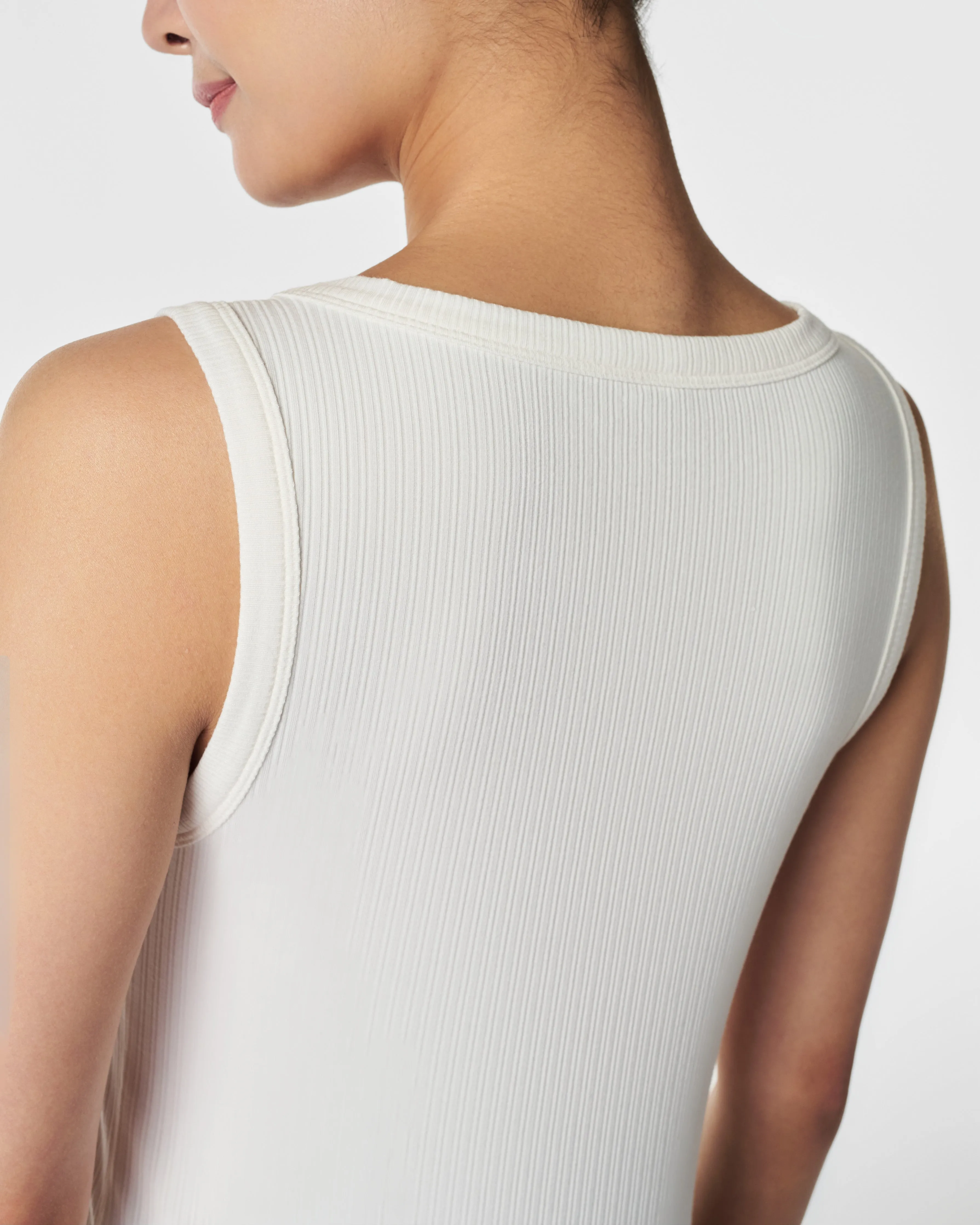 Stretch Rib Scoop Neck Tank