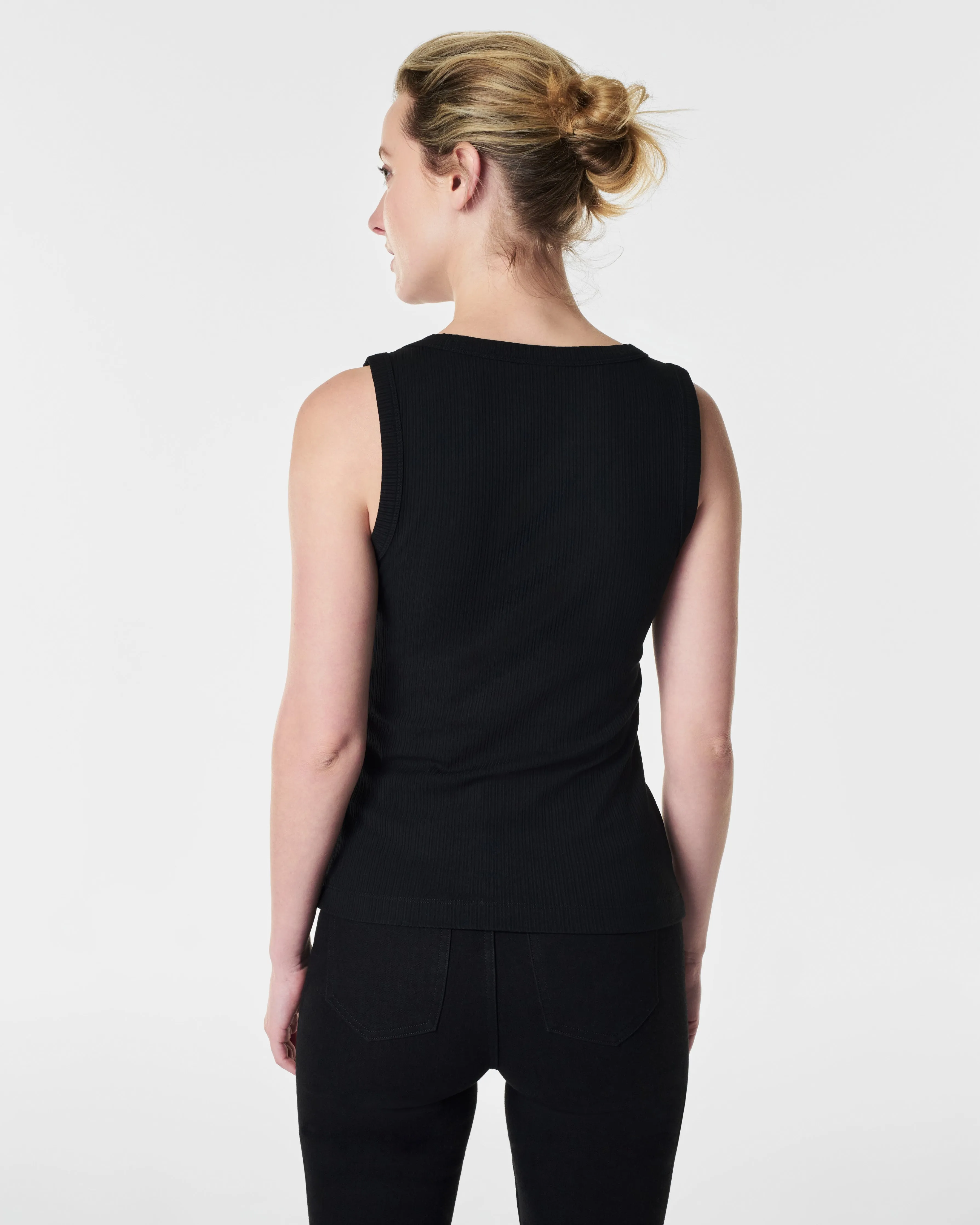Stretch Rib Scoop Neck Tank