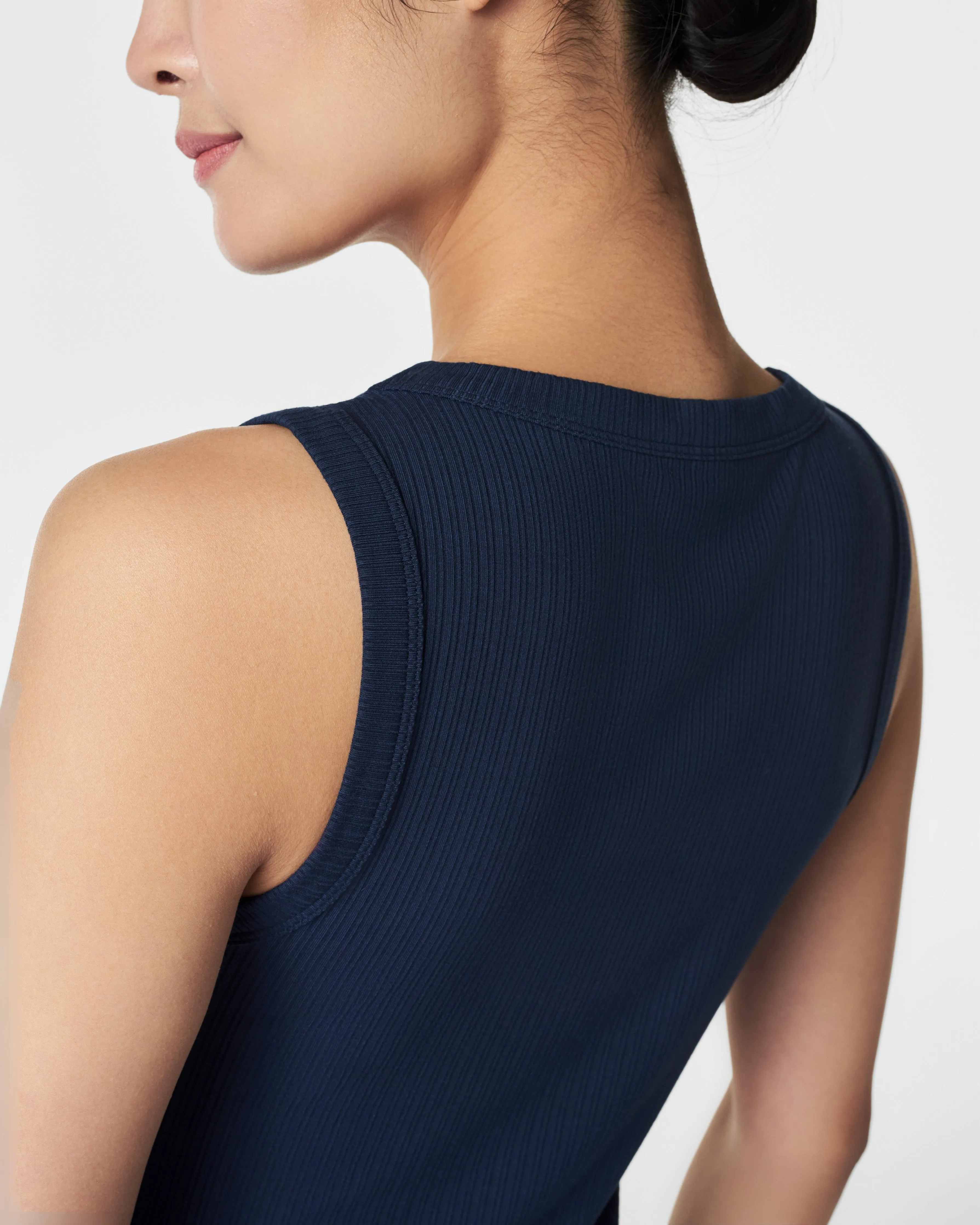 Stretch Rib Scoop Neck Tank