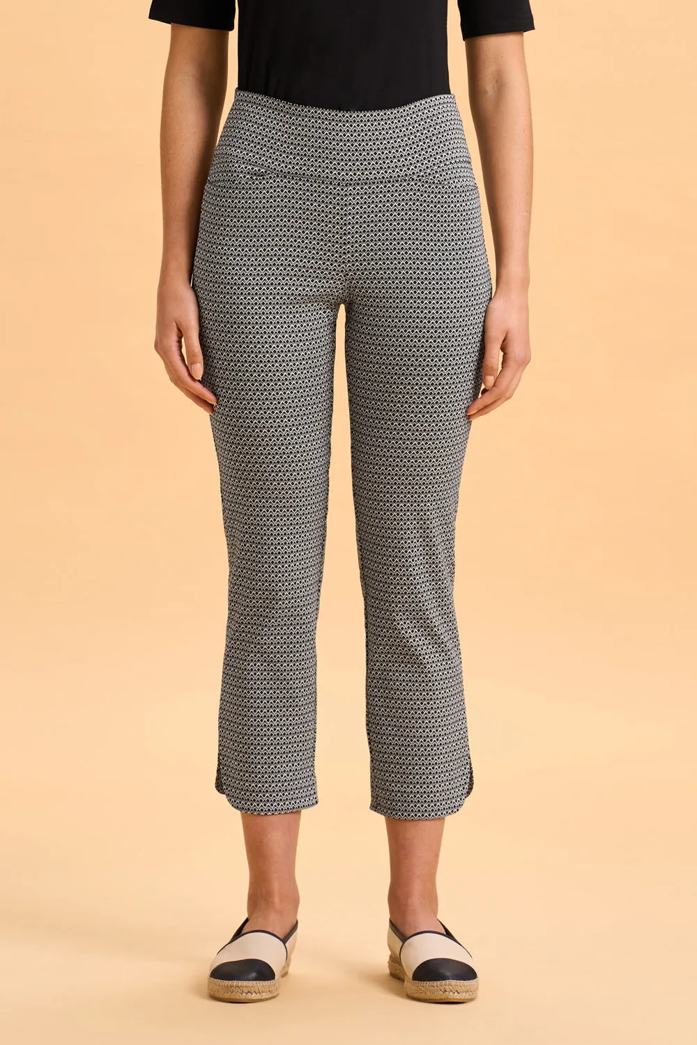 Texture Print Pant - Black White Geo