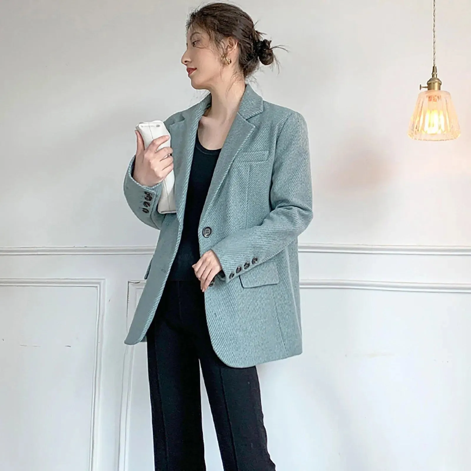 Twill Two Button Blazer