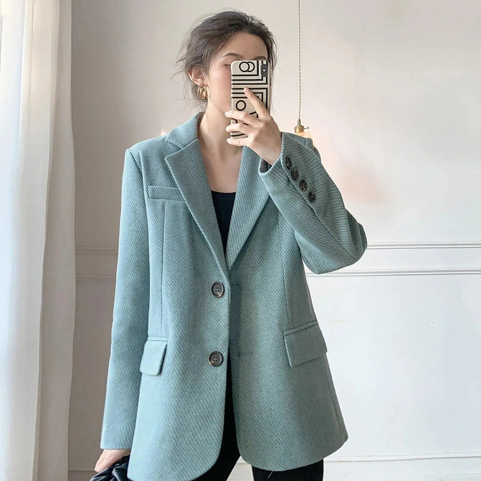 Twill Two Button Blazer