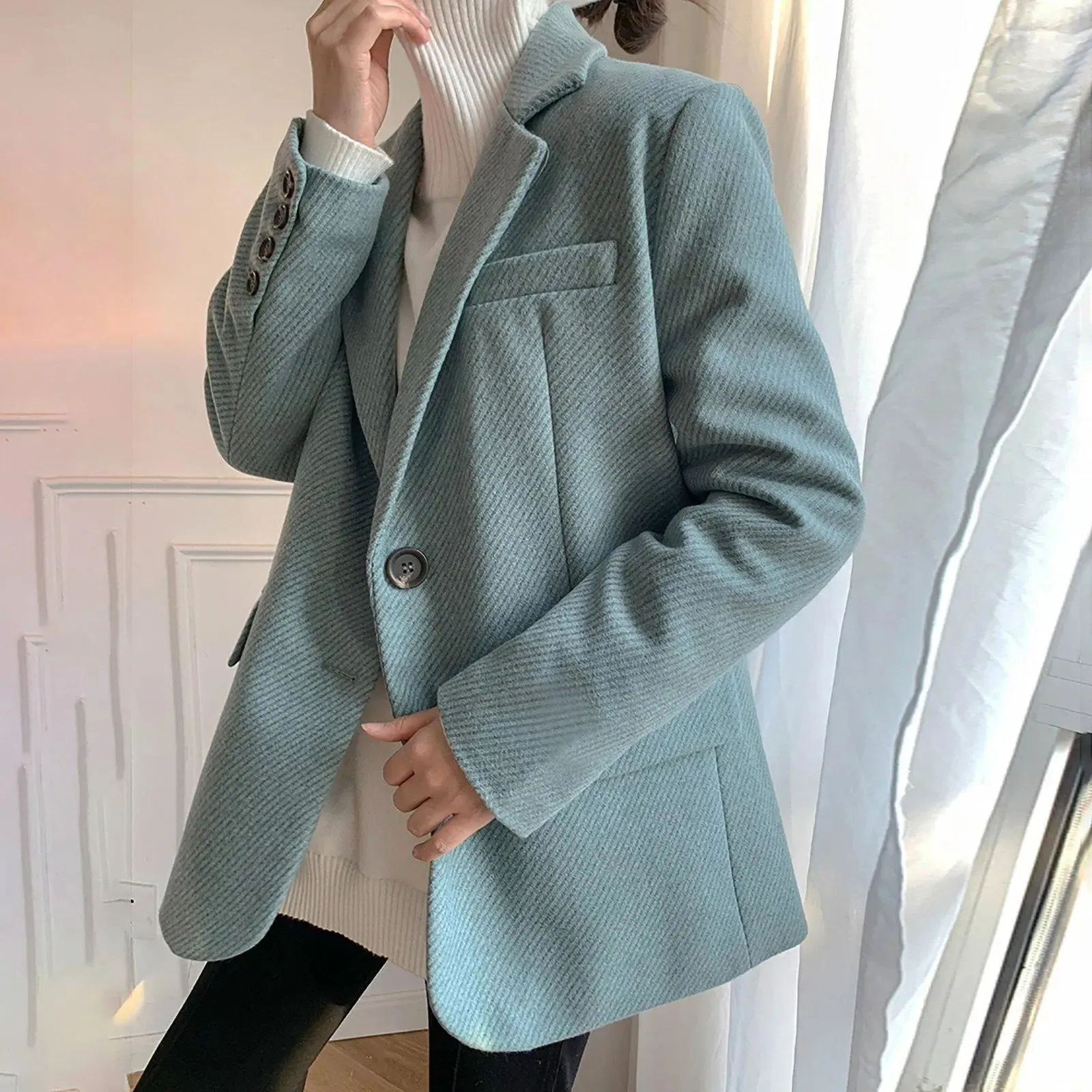 Twill Two Button Blazer
