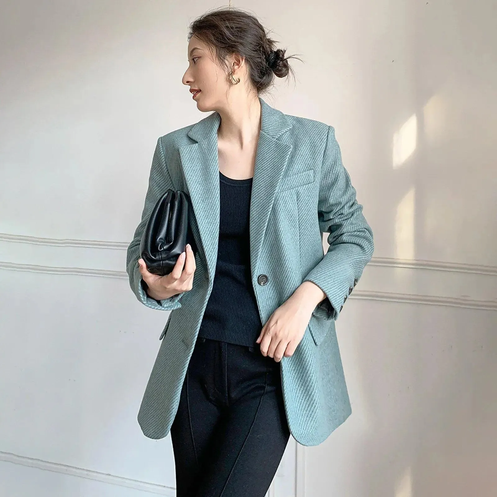 Twill Two Button Blazer