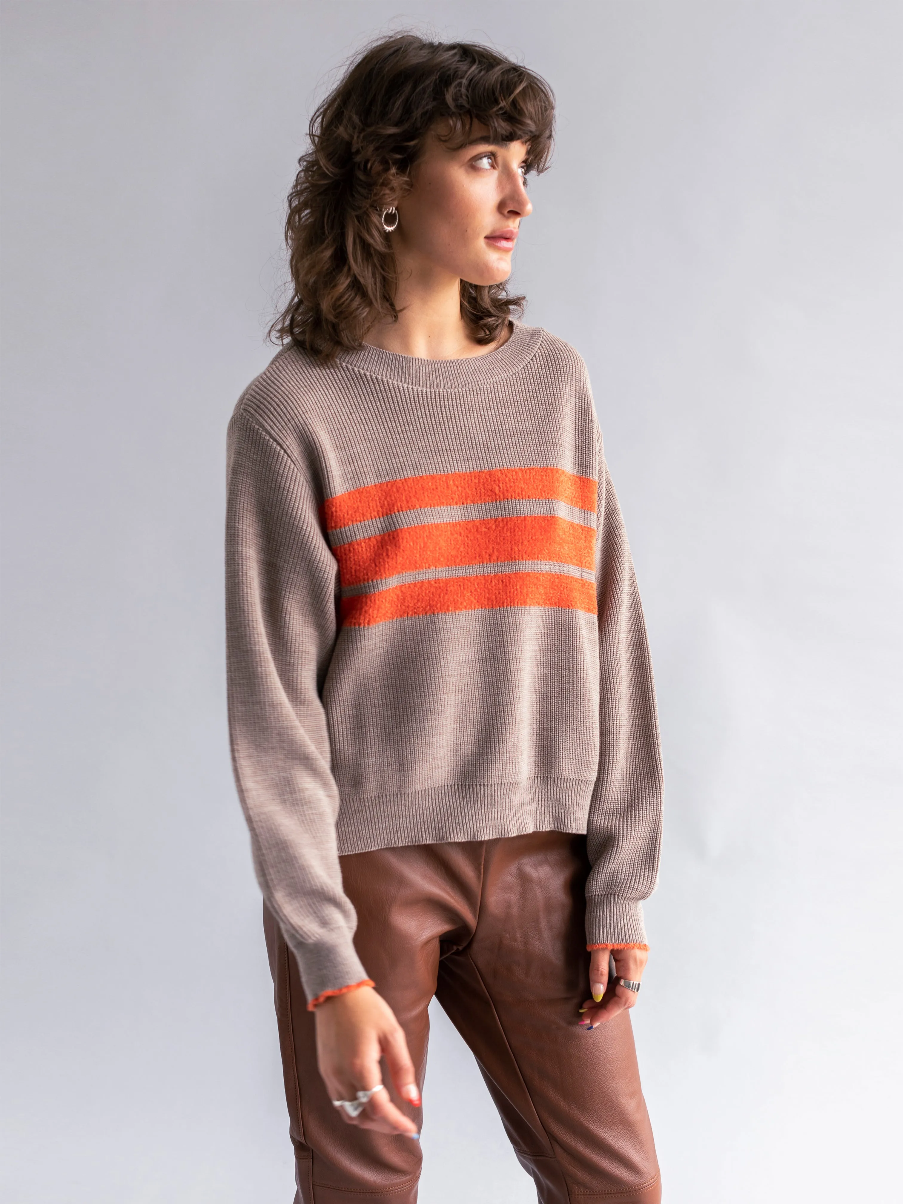 Velour Striped Knit Jumper (NEW COLOURWAY)