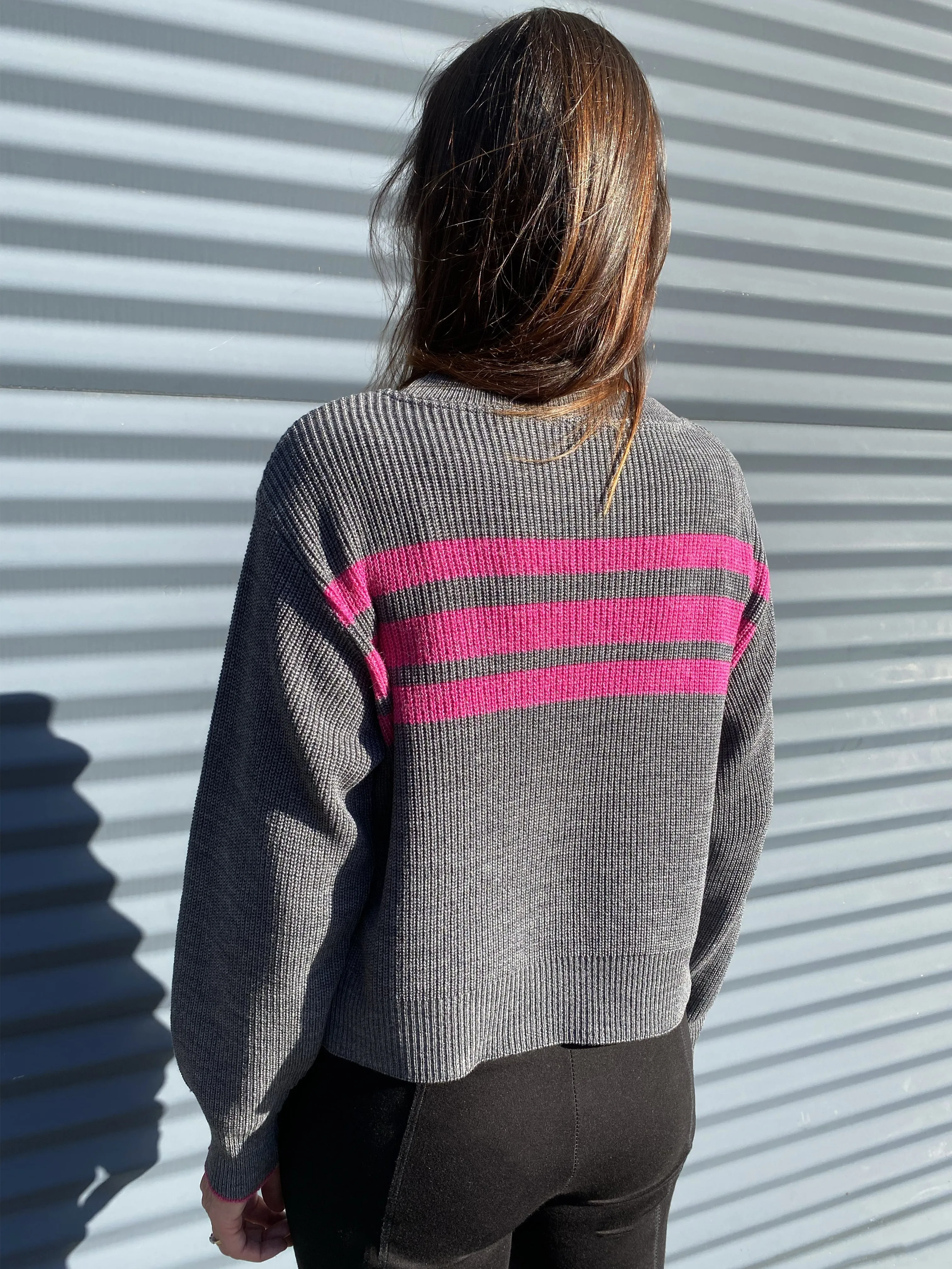 Velour Striped Knit Jumper (NEW COLOURWAY)