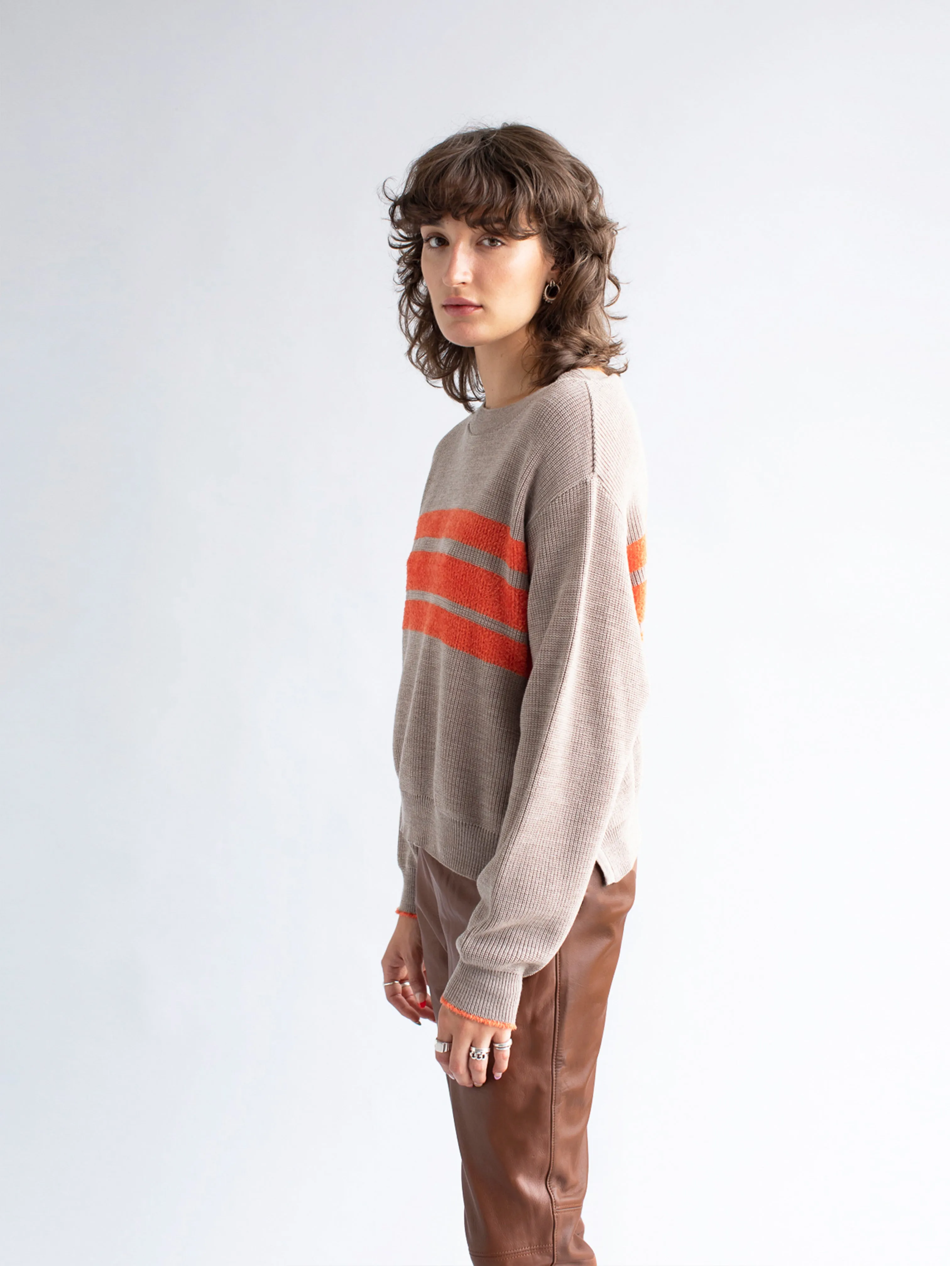 Velour Striped Knit Jumper (NEW COLOURWAY)