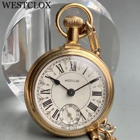 Westclox Pocket Watch Antique Manual Case Diameter 48mm Vintage Open Face
