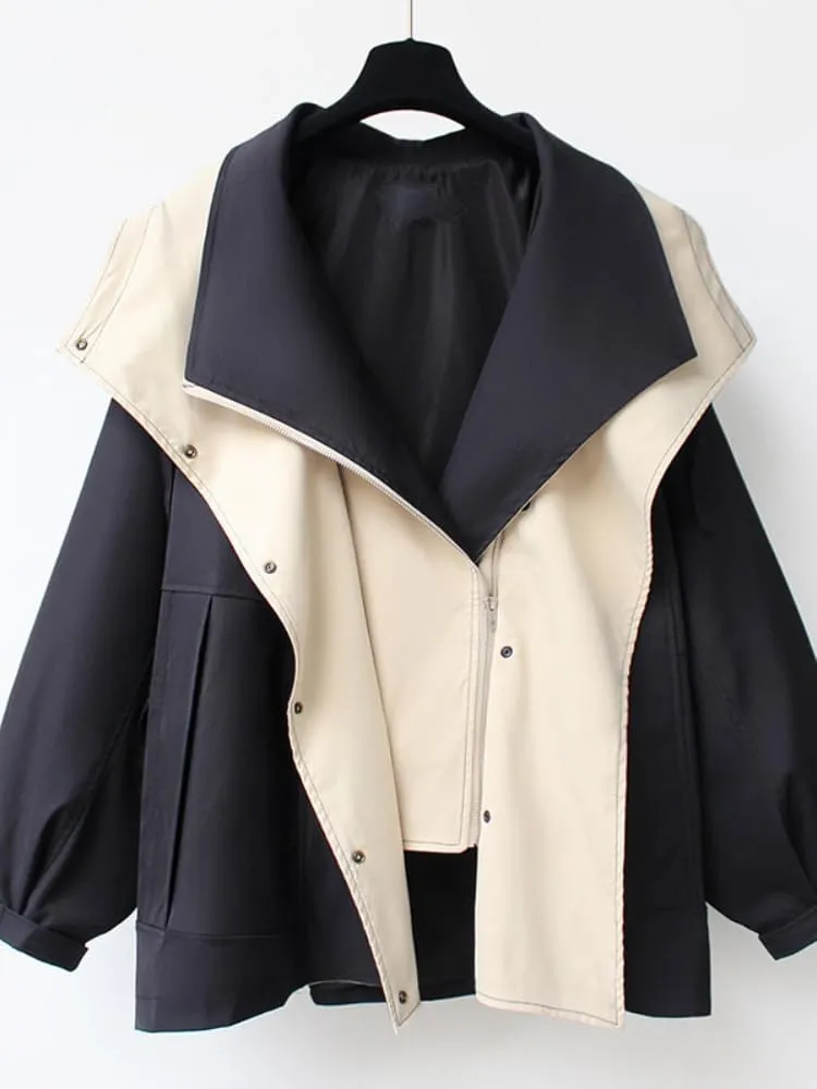WINSUNNY Trench Coat for Women Spring Autumn Product Hooded Mid Length Women' Short Casual Loose Jacket Streetwear