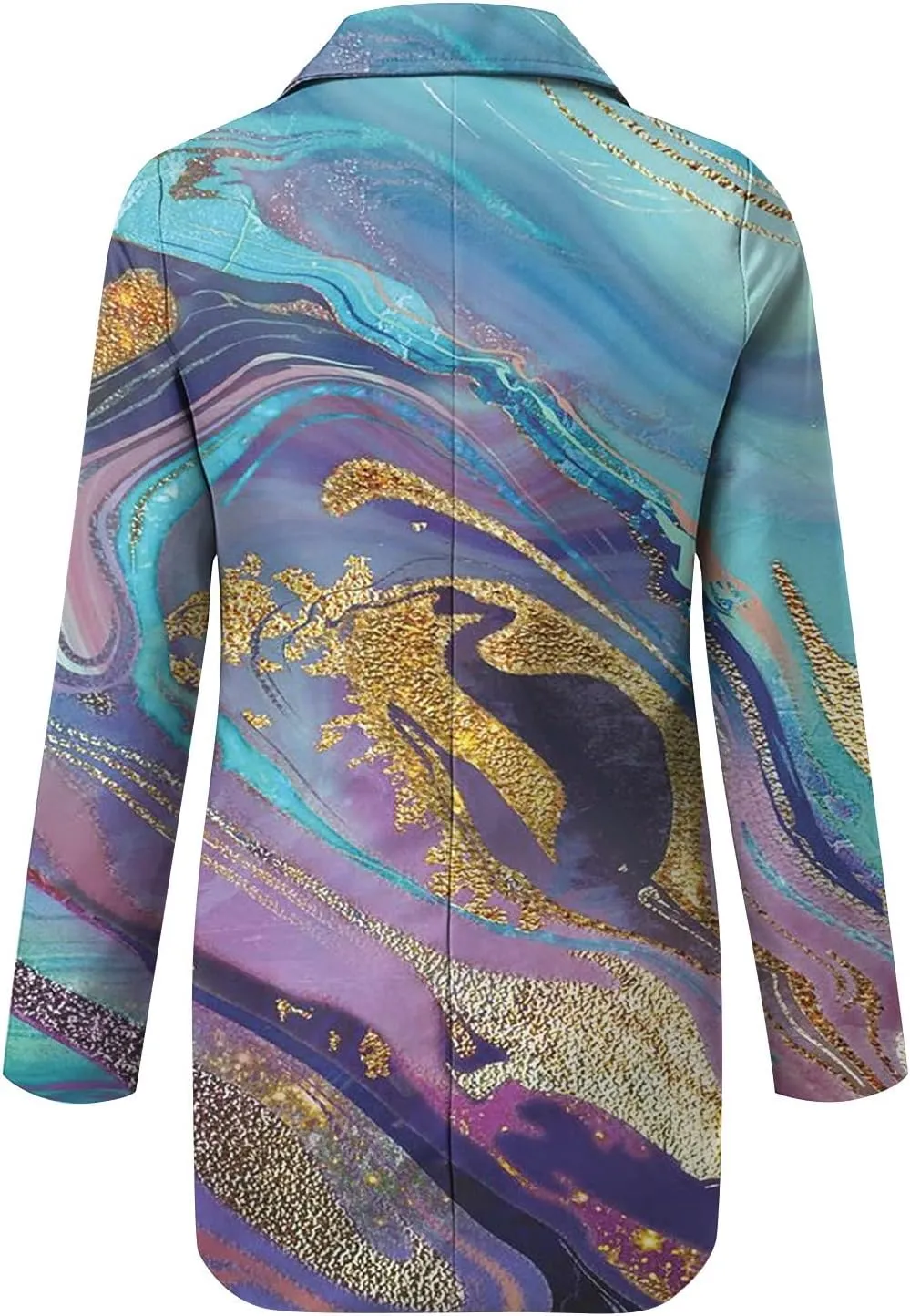 Women's Fall Casual Trendy Long Sleeve Lapel Floral Cardigan Jacket Plus Size